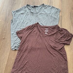 Women's V-Neck Tops - Gray -White House Black Market and Nine West Brown